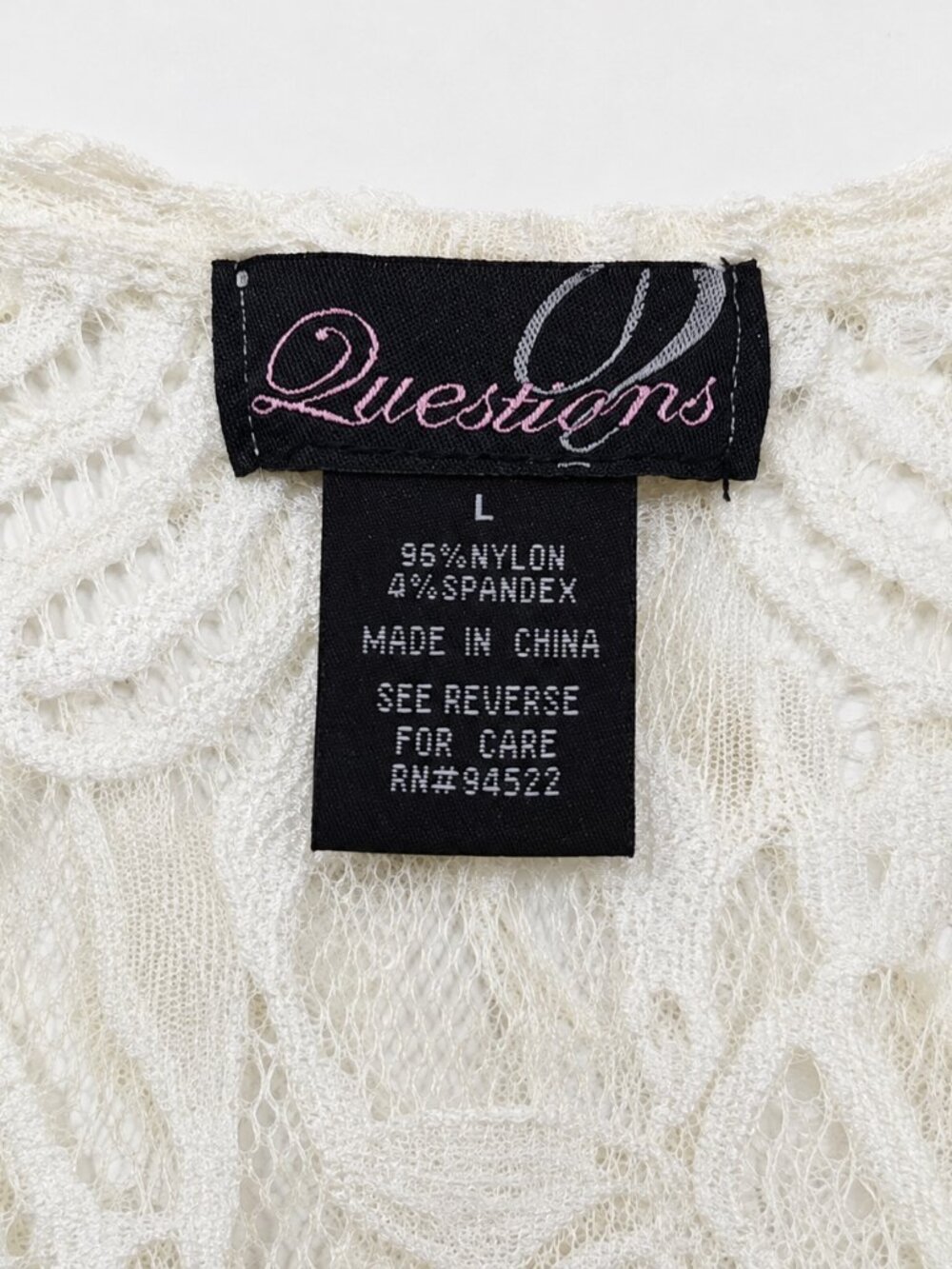 Queens Ivory Lace Fringe Duster Cardigan Women’s Large - Picture 5 of 7